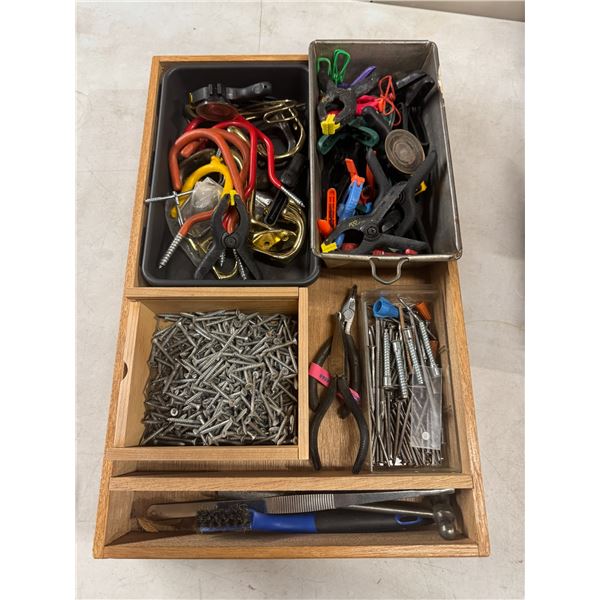 Hooks, small clamps and other miscellaneous items