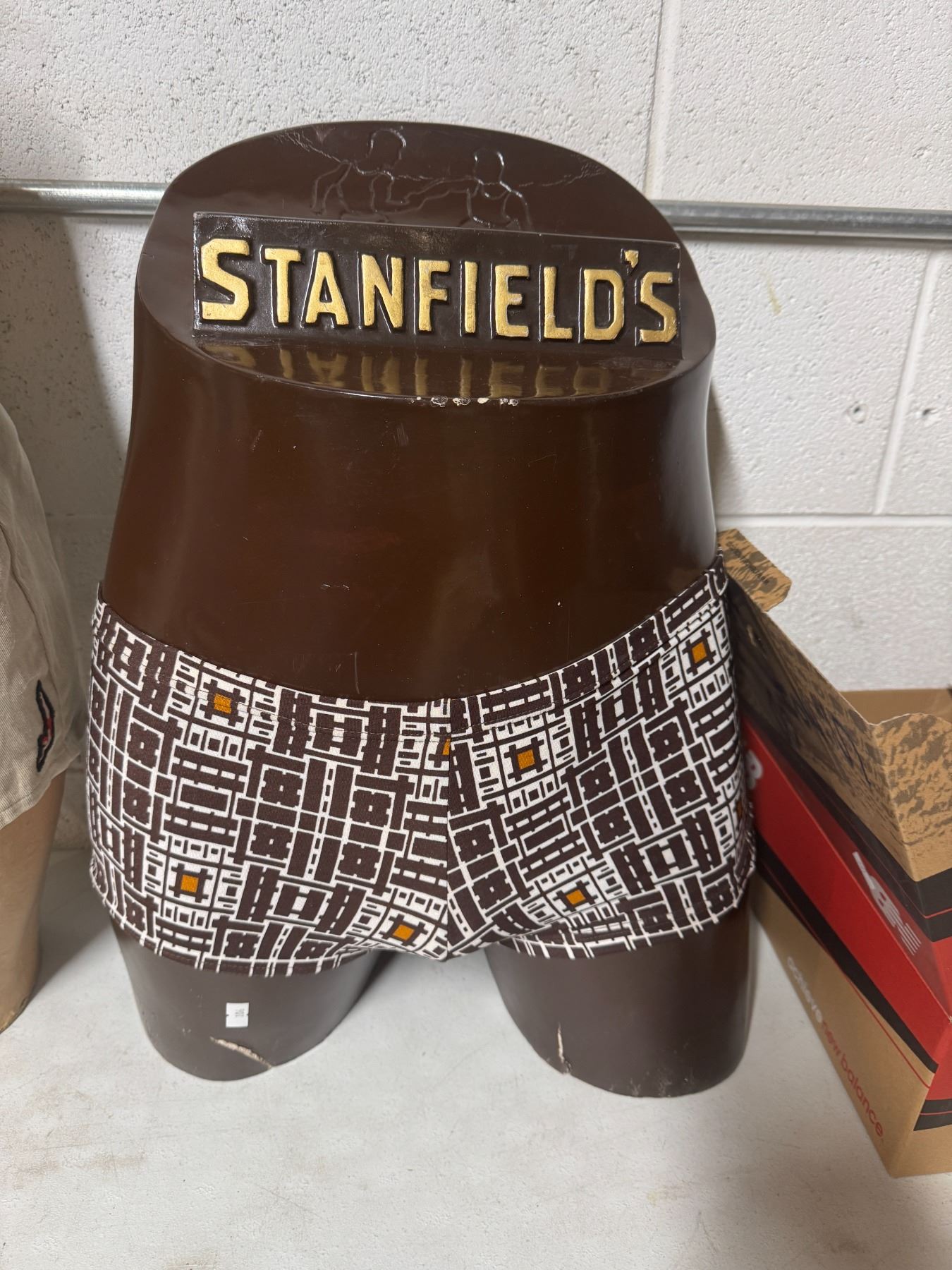 Vintage Stanfield's male 3/4 body store display with men's bathing suit
