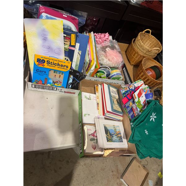 Assorted crafting items and greeting cards, etc.