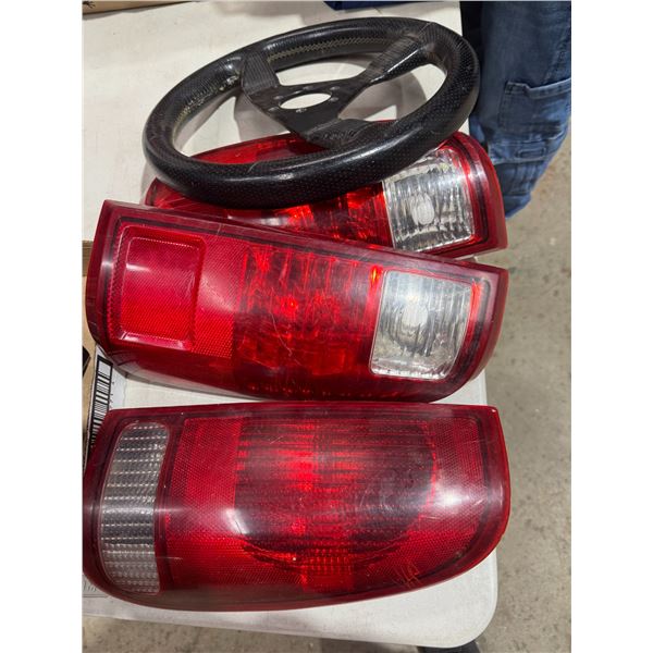 Tail lights and steering wheel