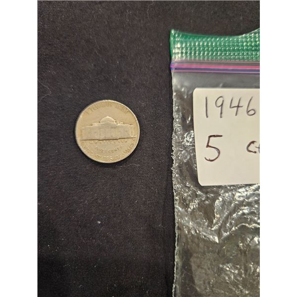 1946 USA 5 cent coin
