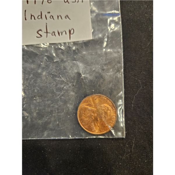 1976 USA Indiana stamp penny