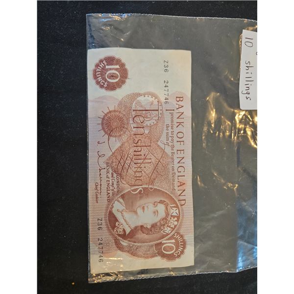 1960's England 10 shillings