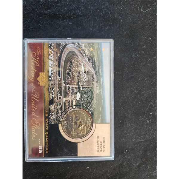 2002 Indiana state quarter with holder
