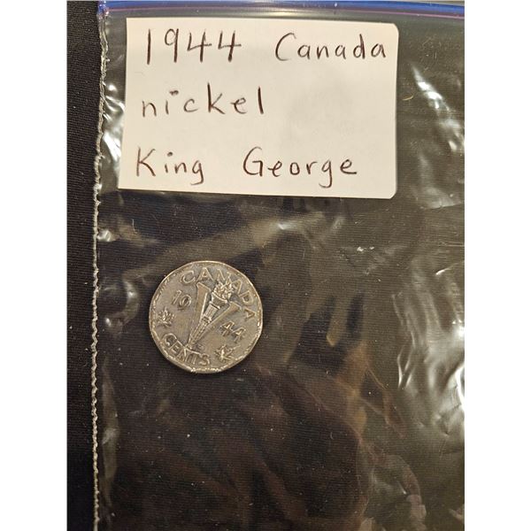 1944 Canada King George 5 cent coin
