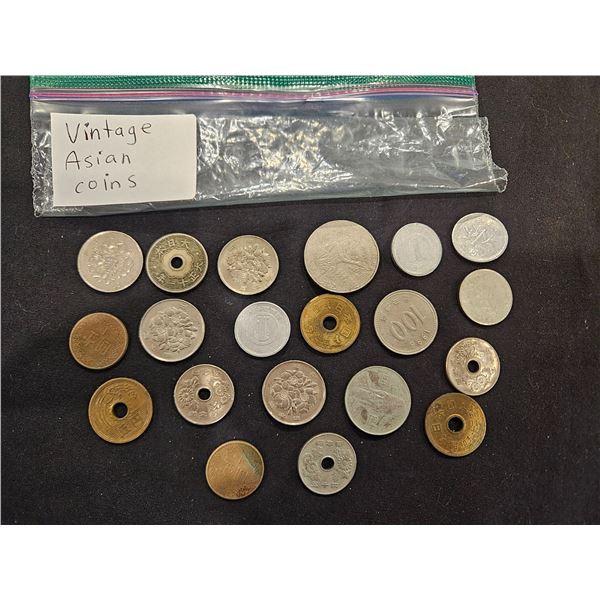 Assorted vintage asian coins