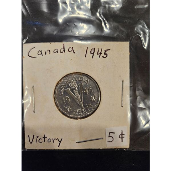 1945 canada victory 5 cent coin