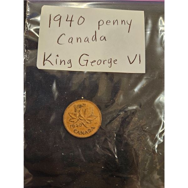 1940 Canada penny- King George VI