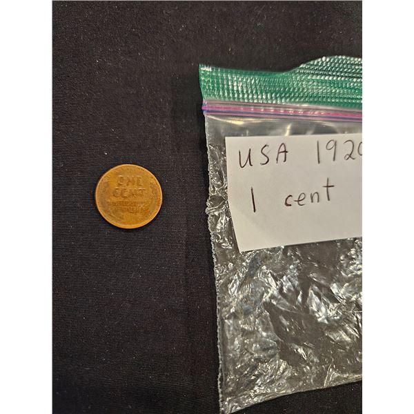 920 USA 1 cent coin
