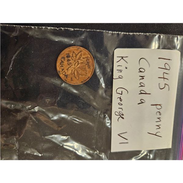 1945 Canada penny- King George VI