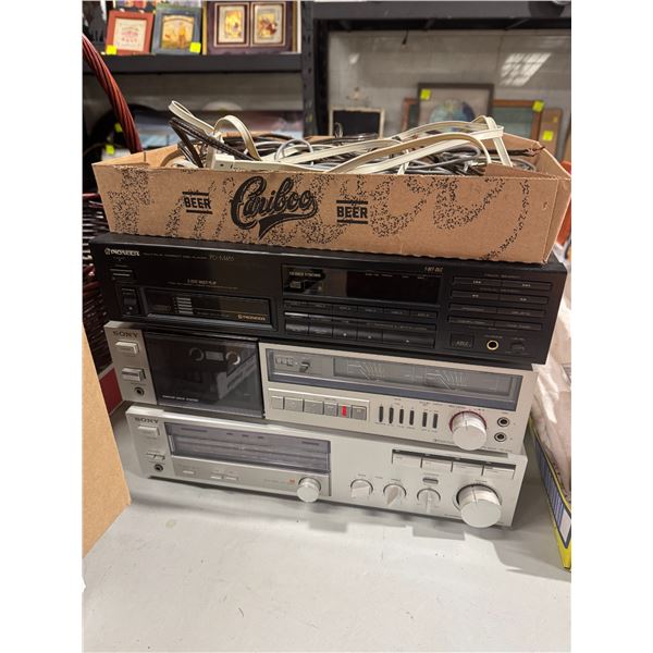 Pioneer Sony stereo equipment and cords