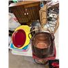 Image 1 : Assorted kitchen trays, Kettle, etc. Baskets of wine rack