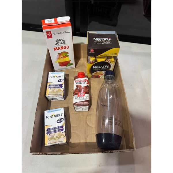 Mango juice, resource, premier protein, and other items