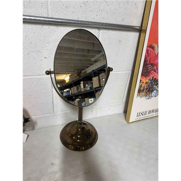 Large antique brass mirror