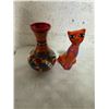 Image 1 : Talavera, Mexico, pottery, cat and vase
