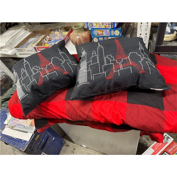 Blanket and cushions