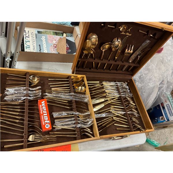Jean- Claude bronze and Rosewood flatware collection
