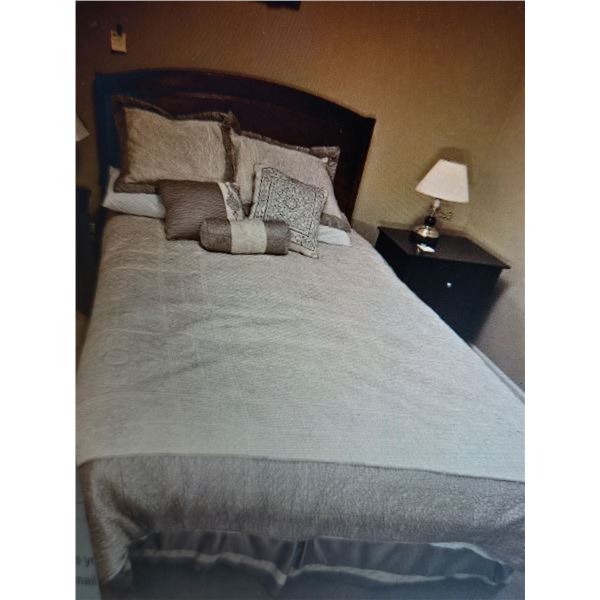 Queen comforter and throw pillows only