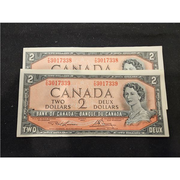 2x 1954- 2 Dollar bills