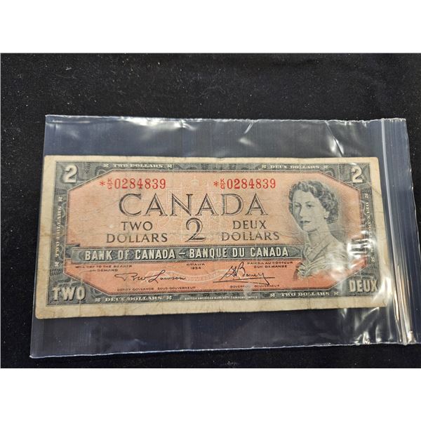 1954- 2 Dollar bill star note
