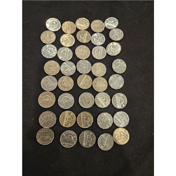Bag of 40x 1950/60's 5 cents