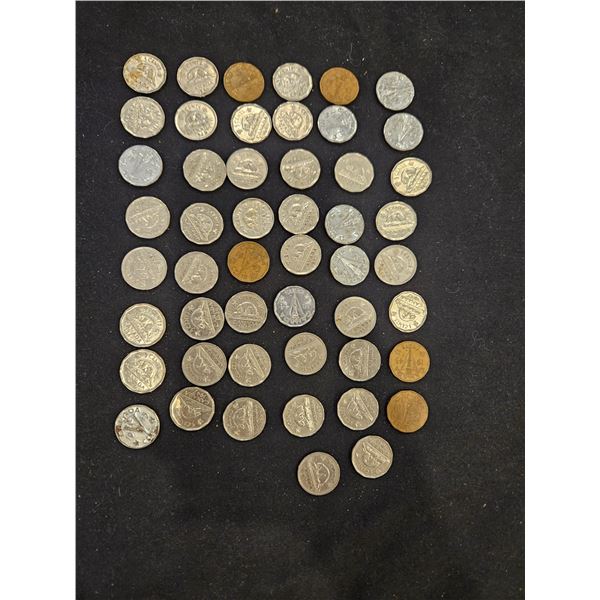 Bag of 50x- 1940's 5 cent coins