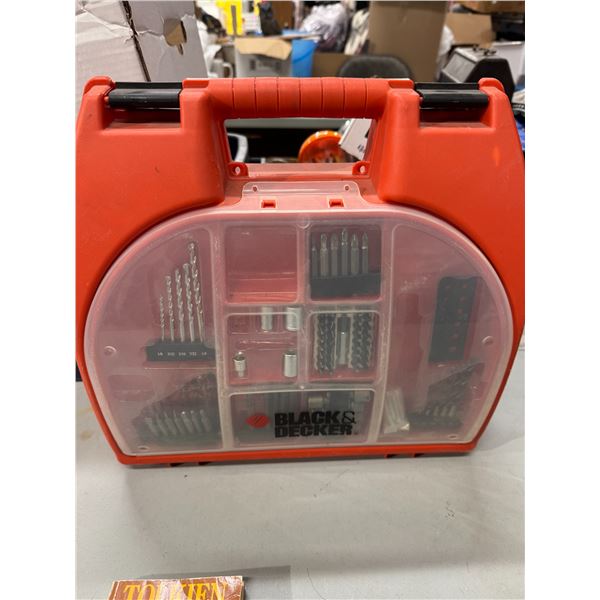 Black & Decker empty case with drillbits, etc.