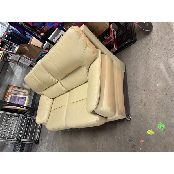 Leather love seat