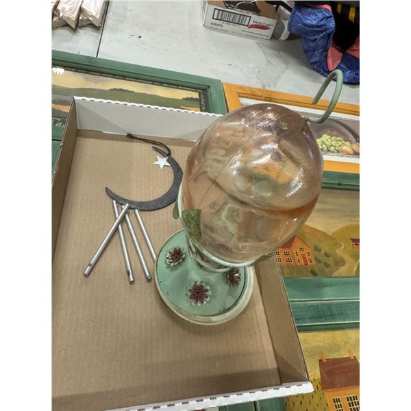 Hummingbird feeder and wind chime