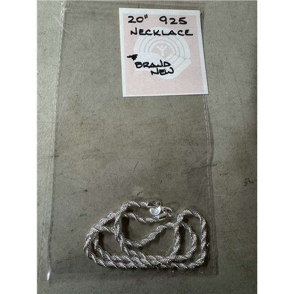 New 20 inch  necklace stamped 925