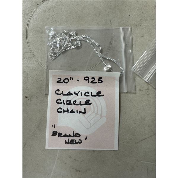 New 20 inch 925 stamped Clavicle Circle chain necklace