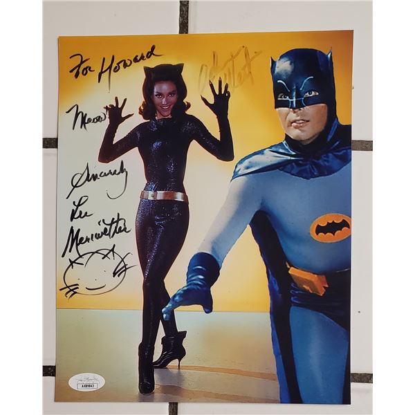 Adam West (Batman) & Lee Meriwether (Catwoman) 8x10 Signed Photo. JSA COA.