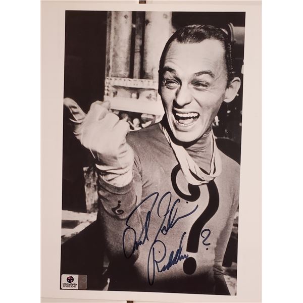 Frank Gorshin. Riddler on Batman.  Signed 8” x 10” Photo. Global Authentics COA.