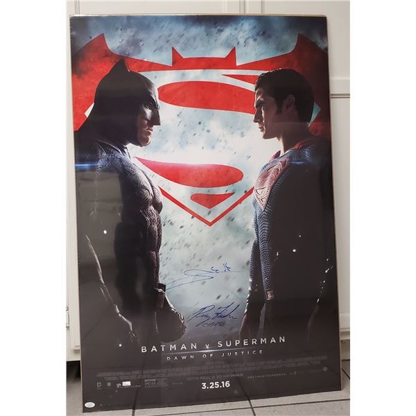 Gal Gadot and Ray Fisher Signed Movie Poster.  Wonder Woman, Cyborg.  JSA LOA.