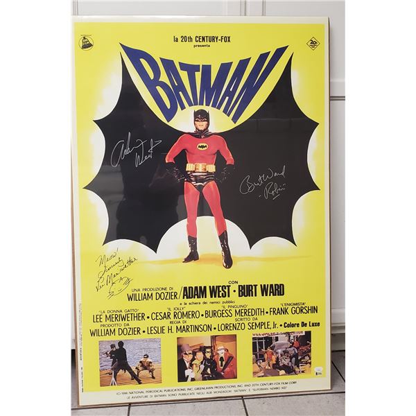 Adam West, Burt Ward, Lee Meriwether. Signed 27” x 41” Batman Movie Poster. JSA CO