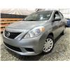 Image 1 : C6J -- 2014 NISSAN VERSA SV, GREY, 132632 KMS, FRONT WHEEL DRIVE