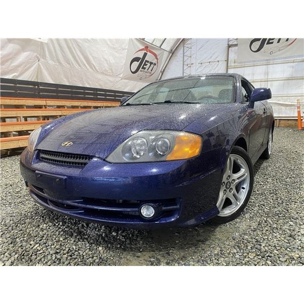 A12 -- 2003 HYUNDAI TIBURON GT, DARK BLUE, 159377 KMS, FRONT WHEEL DRIVE