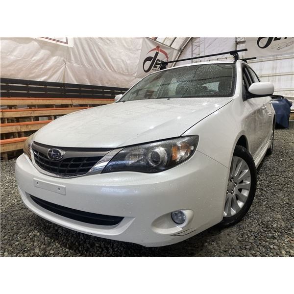 A12ZD -- 2009 SUBARU IMPREZA, WHITE, 196354 KMS, ALL WHEEL DRIVE