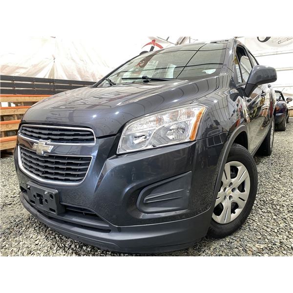 A12A -- 2014 CHEVY TRAX, GREY, 188259 KMS, FRONT WHEEL DRIVE