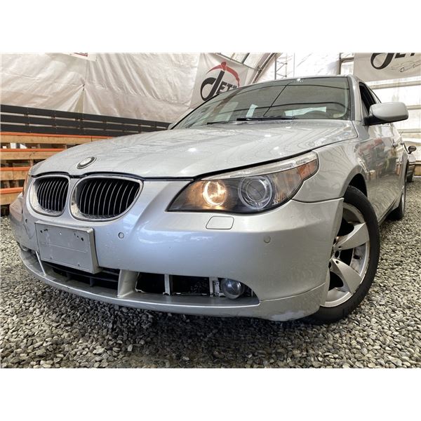 A1 -- 2007 BMW 525I, SILVER, 177030 KMS, REAR WHEEL DRIVE !NO RESERVE!
