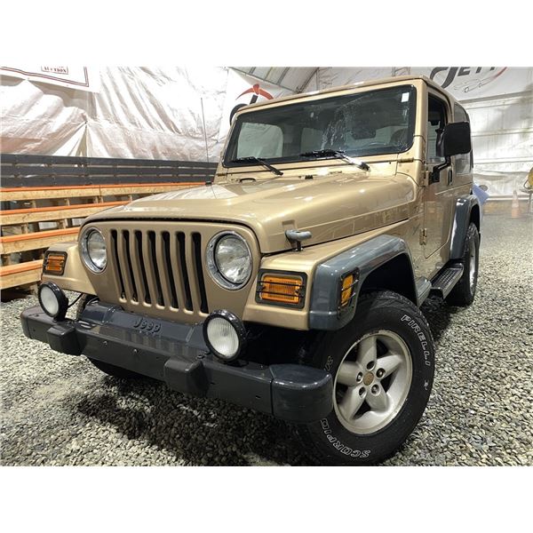 C6S -- 2000 JEEP WRANGLER TJ SPORT, GOLD, 150604 KMS, 4X4