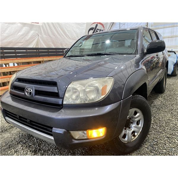 D3 -- 2003 TOYOTA 4 RUNNER, GREY, 256758 TMU KMS, 4X4