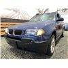Image 2 : B2 -- 2006 BMW X3 2.5I, BLUE, 258810 KMS, ALL WHEEL DRIVE
