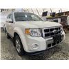 Image 8 : D2 -- 2012 FORD ESCAPE LIMITED, WHITE, 112382 KMS, FRONT WHEEL DRIVE