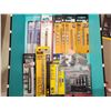 Image 1 : 374 -- BOX OF DRILL BITS, TITANIUM, TUNGSTEN CARBIDE, CHISEL AND BIT SET, AND MORE