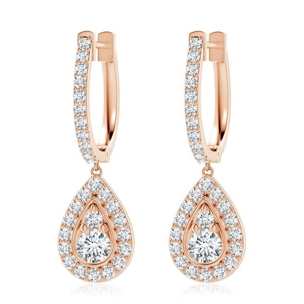 Gold & White Diamond 5.00 Cts Drop Earrings