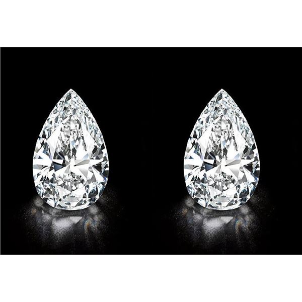 Lab Pear Shape Diamond Pair 9.00 Cts - E/VVS
