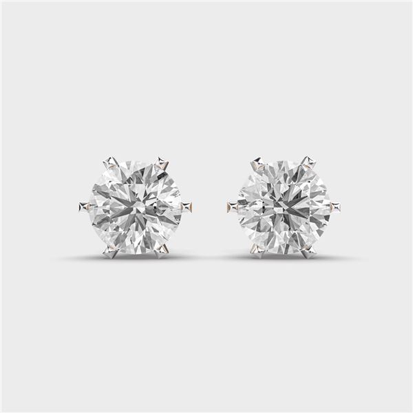 Gold & White Diamonds 5 Cts  Ear Studs