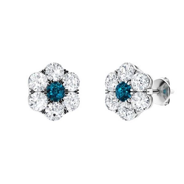 Gold Natural London Topaz Diamonds EarStuds