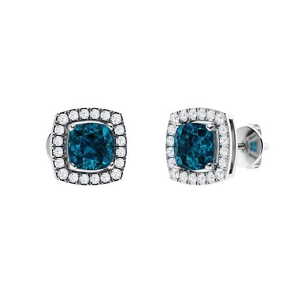 Gold Natural London Topaz Diamonds EarStuds